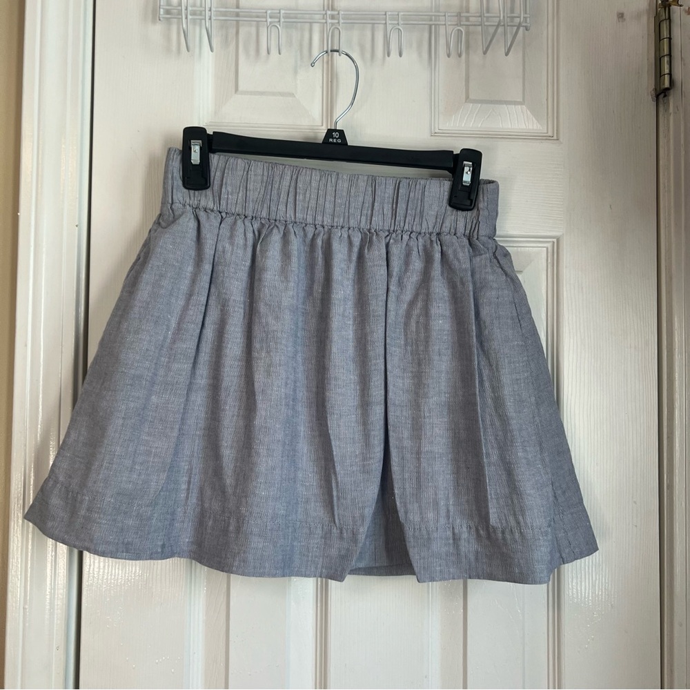 J. Crew Blue Pleated Mini Skirt Casual